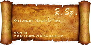 Reizman Szalóme névjegykártya